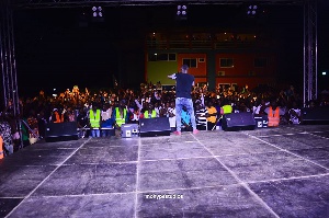 Stonebwoy on stage at Sogakope