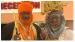 Newly installed Zanfara  community Chief in Ghana, Sarki Alhaji Amadu Musah (L)