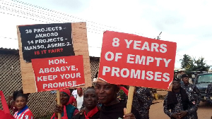 Protesters also raised alarm over a deteriorating bridge in the area