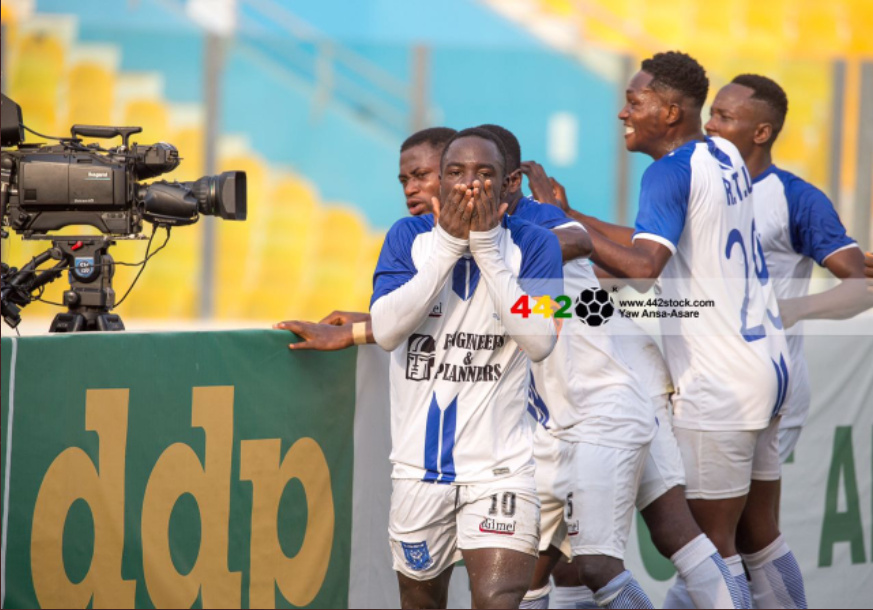 Real Tamale United players celebrating a goal