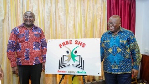 President Akufo-Addo and Dr Bawumia at the launch of the Free SHS policy