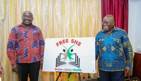 President Akufo-Addo and Dr Bawumia at the launch of the Free SHS policy