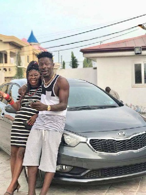 Shatta Wale with his mom