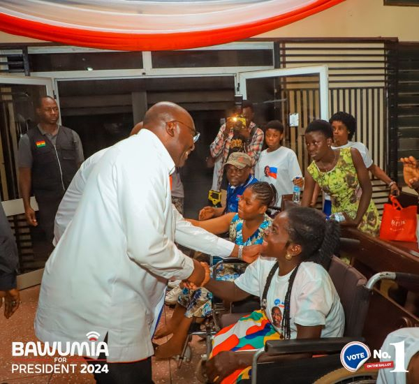 Presidential Candidate of the NPP, Dr. Mahamudu Bawumia, interacting with people