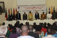 Vice President Kwesi Amissah Arthur addresses socialist conference in Accra.