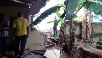 Parts of the wall erected around the school collapsed during a rainfall