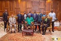 The leadership in a group photo with former President Kufuor