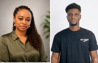 Dr Renata Konadu (R) is the CEO of SellQuic and the Co-founder Maurice Nyamah (L)