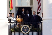 John and Theresa Kufuor with George and Laura Bush