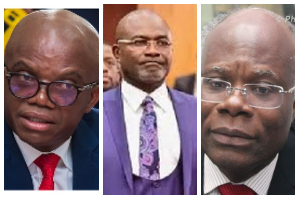 Stephen Amoah, (L) Kennedy Agyapong (M) and KT Hammond (R)