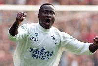 Tony Yeboah during his Leeds Utd days