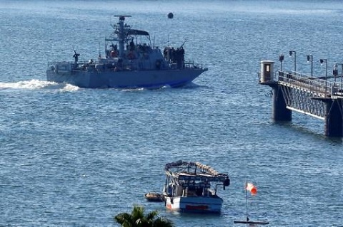 The Israeli army on Sunday announced the seizure of a boat off the Gaza Strip with activists