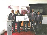 CDH Financial Holdings has presented a cheque for 30,000ghc to SWAG on Tuesday