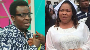 Evangelist Richard Nyarko (L) claims Agradaa (R) is doing well in prison