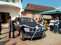 The DCE of Abetifi constituency, Isaac Agyapong presented the vehicle on behalf of the MP