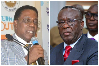 Photo collage of Professor Kwesi Yankah (L) and Baffoe-Bonnie’(R)