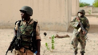 Nigeria troops patrolling in the north of Borno state