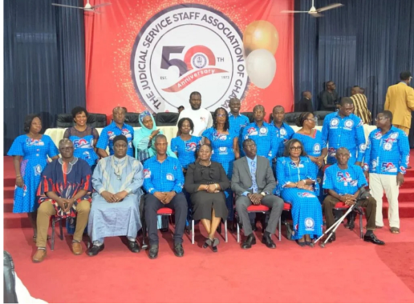 Some members of the Judicial Service Staff Association of Ghana (JUSAG) in a group photograph