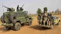 Multinational Joint Task Force troops during a patrol in Nigeria