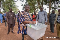 Vice President, Dr. Mahamudu Bawumia casts his vote