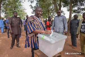 Vice President, Dr. Mahamudu Bawumia casts his vote