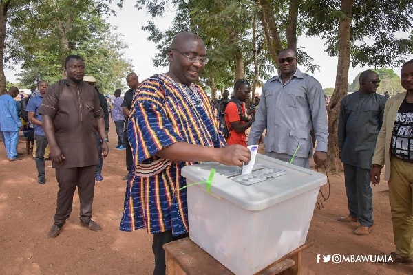 Vice President, Dr. Mahamudu Bawumia casts his vote