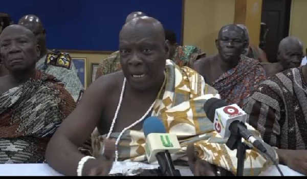 Nii Adjetey Agbo II addressing the media on March 17, 2026