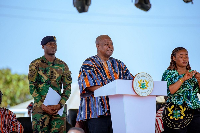 President John Mahama speaking at the 50th anniversary celebration in Buipe