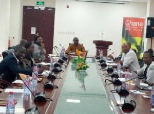 Staff of the Ghana Export Promotion Authority in a meeting with some selected students
