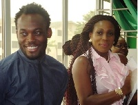 Michael Essien with his wife Akosua Puni