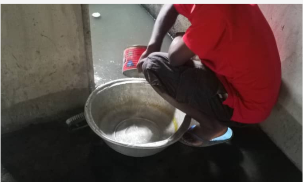 A photo showing one of the individuals affected by the rain