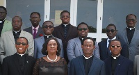 Her Ladyship flanked by the Pastors in a group photograph