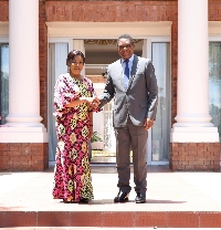 Foreign Minister Shirley Ayorkor Botchwey and President Hakainde Hichilema