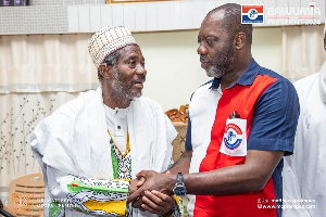 His Spiritual Holiness Sheikh Alhaji Abdulai Maikano Jalloo with Dr Matthew Opoku Prempeh