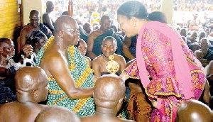 Rebecca Akufo Addo Paying Homage To Otumfuo