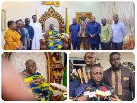 Members of the Parliamentary select committee on chieftaincy together with Otumfuo Osei Tutu II
