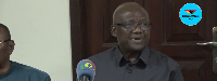 A picture of Paul Afoko speaking at the meeting