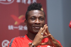 Asamoah Gyan was at the Carl  Reindorf Park to watch his former side