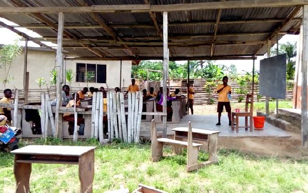 Form 2 and 3 students take lessons in an old chapel belonging to the Presbyterian Church