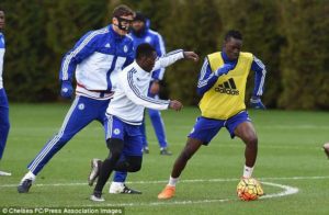 Baba Rahman, Christian Atsu at Chelsea training