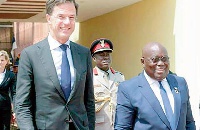 President Akufo-Addo with Mark Rutte at the Flagstaff House