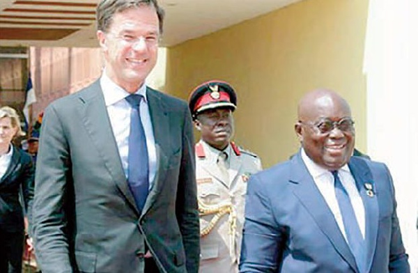 President Akufo-Addo with Mark Rutte at the Flagstaff House