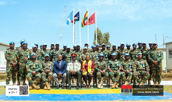 Nana Ama Twum-Amoah in a group picture with the troop