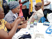 Second Lady of Ghana, Samira Bawumia asssiting with the health screening