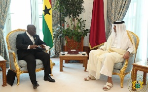 President Akufo-Addo with Sheikh Tamim bin Hamad Al Thani in Qatari