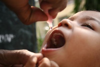 A baby being vaccinated