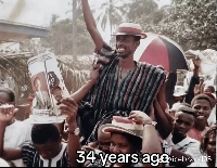 Asiedu Nketiah campaigning for Parliament in 1992