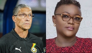 Nana Yaa Brefo (right) criticizes the sacking of Chris Hughton (left)