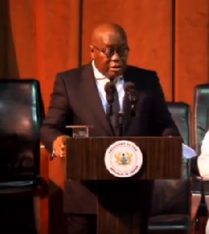 President Akufo-Addo speaking during the final funeral rites of the late J.H. Mensah