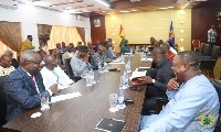 File: The leaders of political parties in Ghana at a meeting with President Akufo-Addo